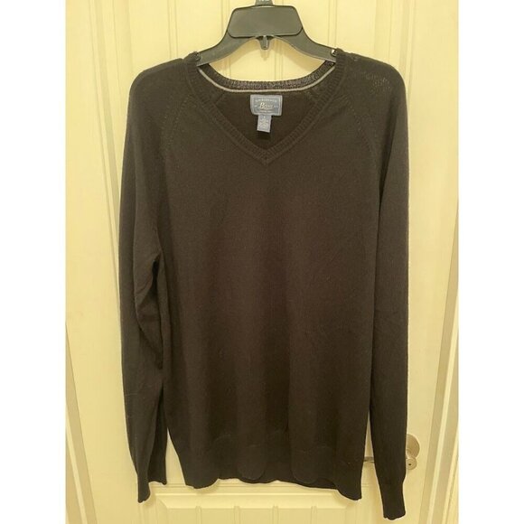 G.H. Bass & Co.‎ 100% WOOL BODY Mens SZ L BLACK  V-Neck Sweater - Picture 6 of 11